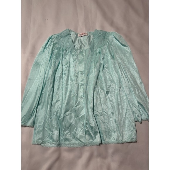 vassarette Other - Vassarette vintage blue nylon lace sheer bed jacket robe Women's medium USA